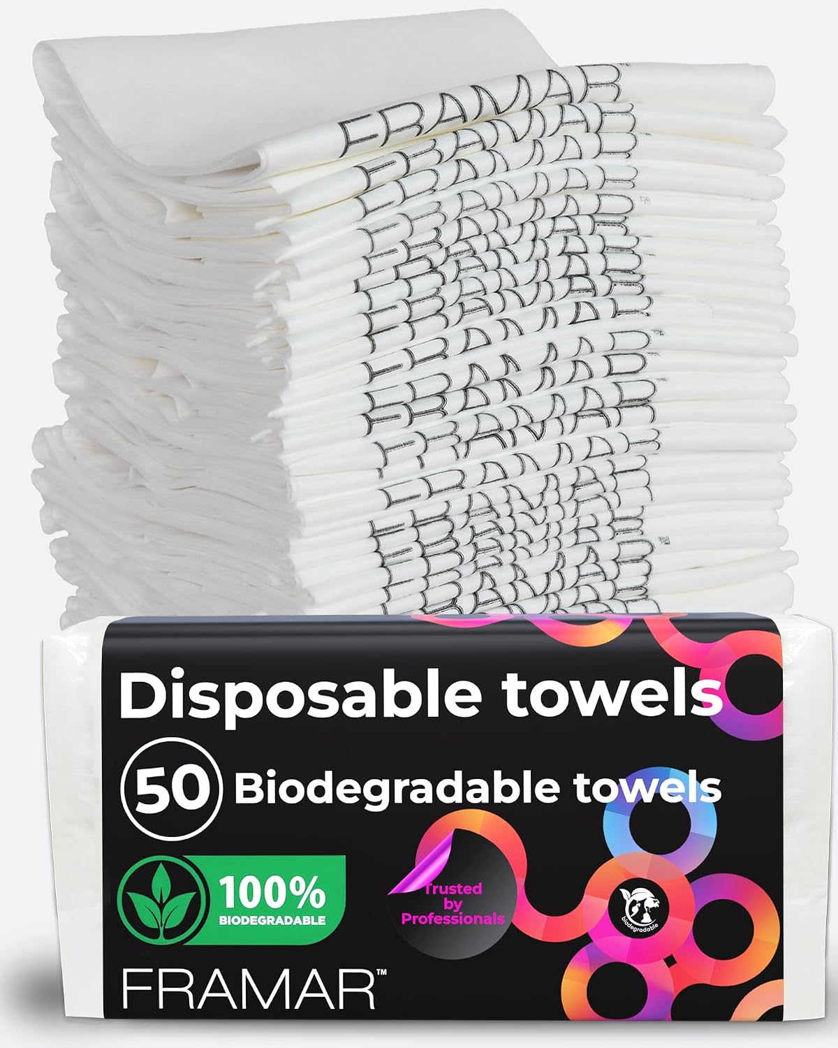 FRAMAR Biodegradable Salon Towels for Hair Stylist, Hair Towels for Women | Disposable Towel, Salon Towel, for Spa, Barber, Gym