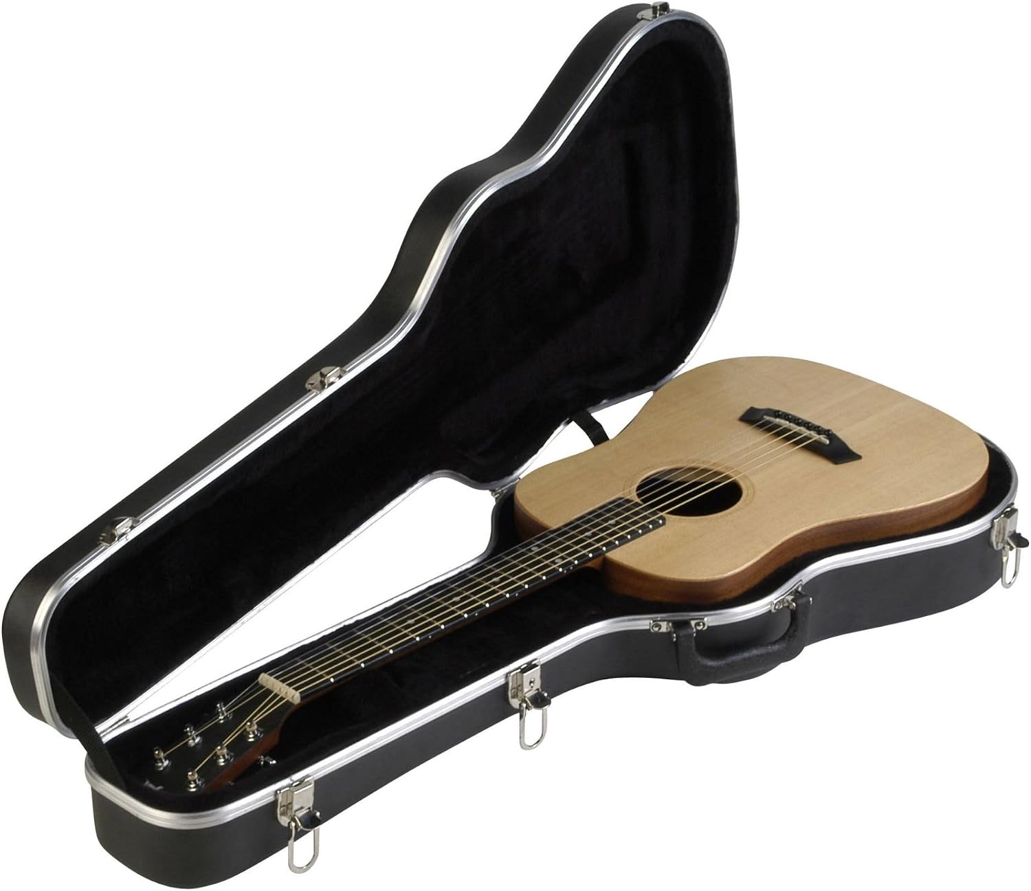 SKB cases Hardshell Guitar Travel Case for Baby Taylor or Martin LX Models, Molded In Bumpers for Protection, Plush Lined Interior and Latches