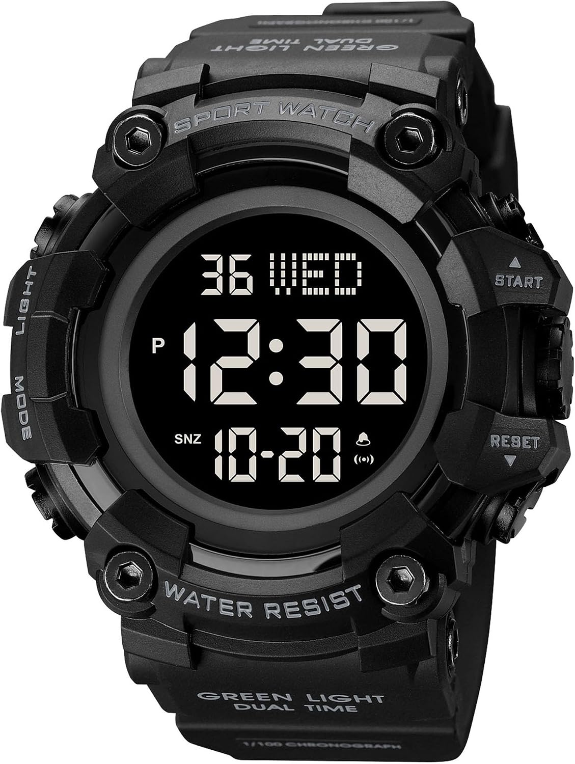 FANMIS Men's Digital Sport Watch Military LED Alarm Waterproof Quartz Watch | Tactical Outdoor Sport Watch Multi Function Led Display Alarm Stopwatch Date Quartz Rugged Style Daily Water Resistance