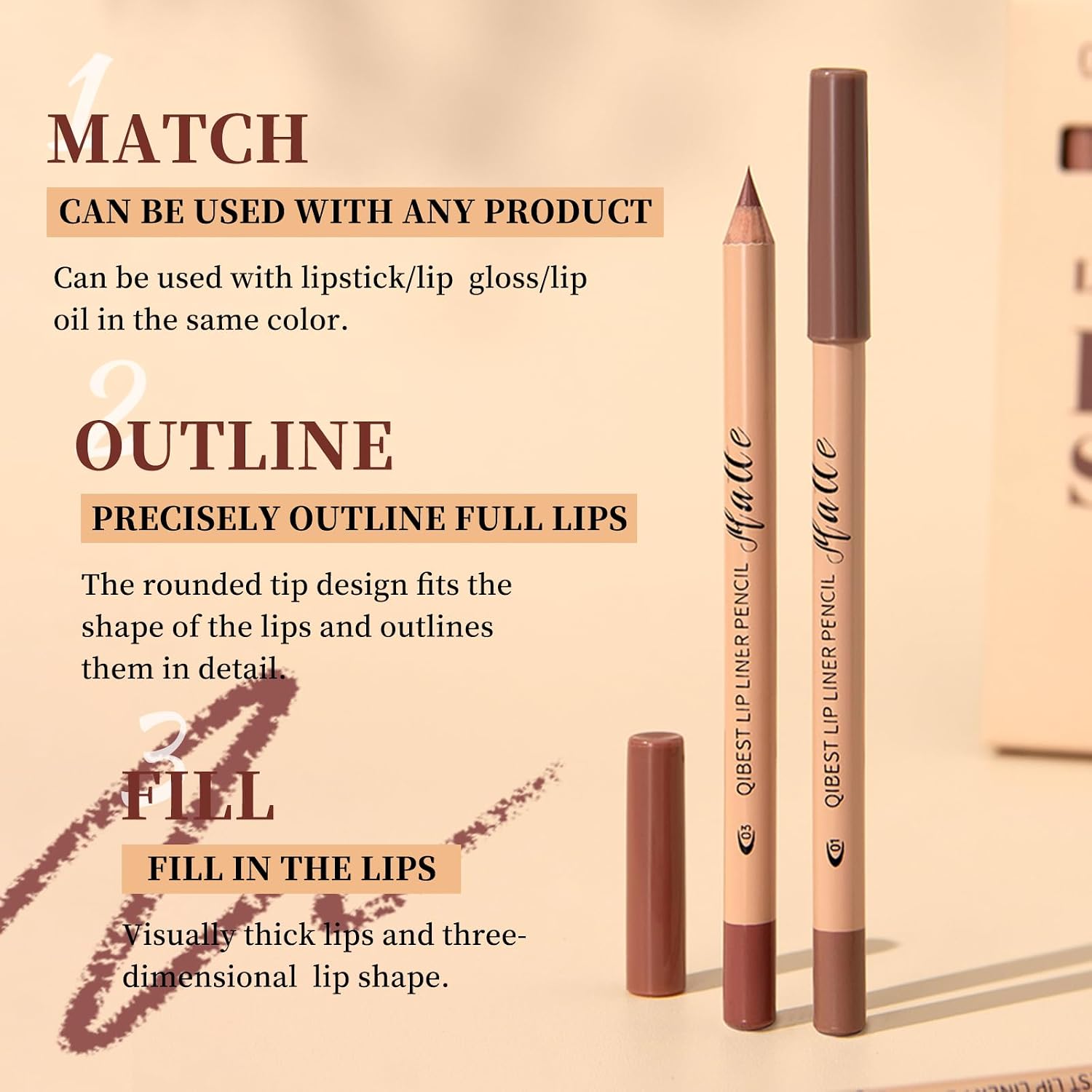 QiBest 7Pcs Matte Liquid Lipstick + 1Pcs Lip Plumper Makeup Set Kit, Pigmented Long Lasting Lip Gloss Set