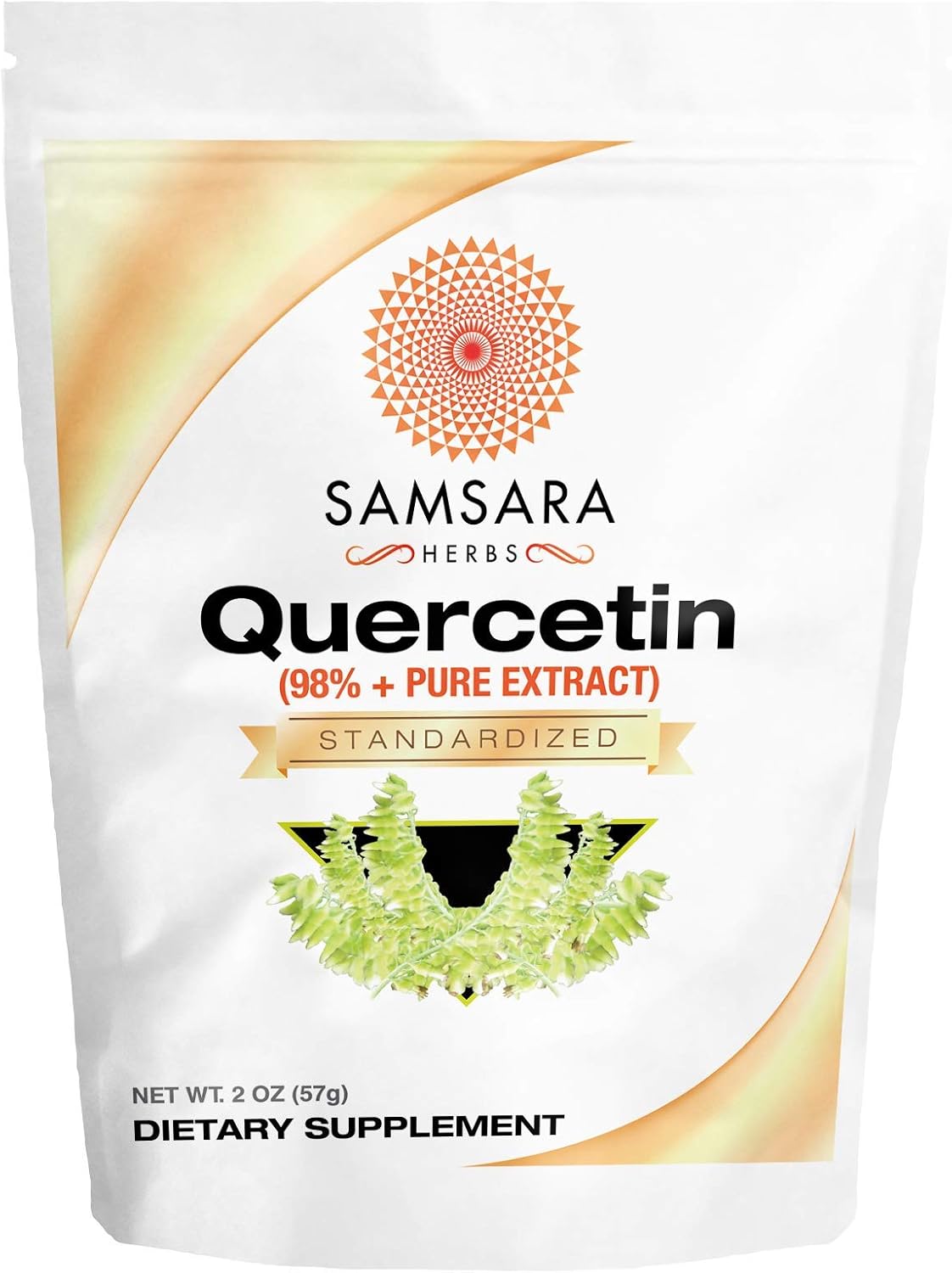 Samsara Herbs Quercetin - 98%+ Pure Extract Powder (2oz/57g)