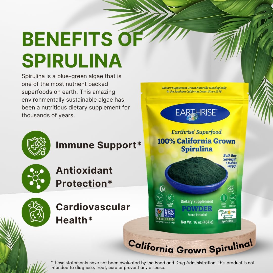Earthrise Superfood California Spirulina Powder 16oz