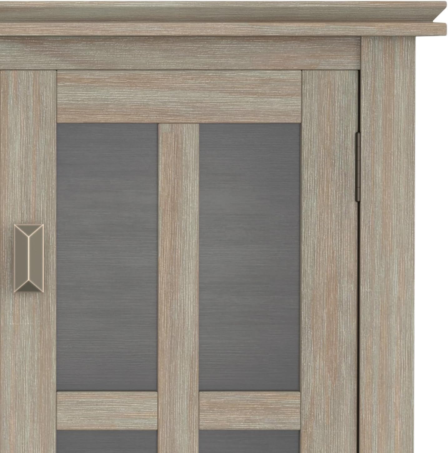 SIMPLIHOME Artisan 30" Wide Solid Wood Cabinet in Russet Brown