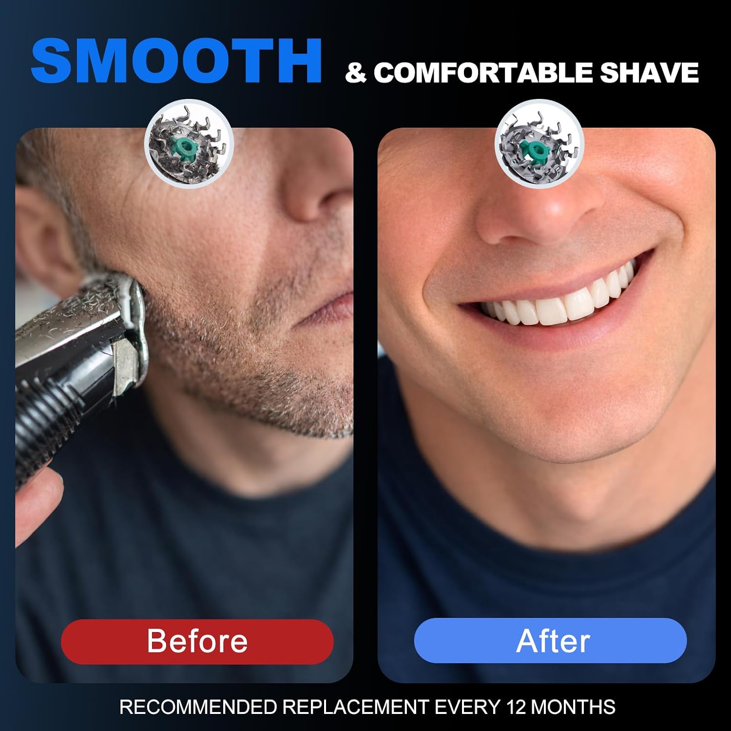 SH90/62 Replacement Shaver Head for Phi-Lips No-relco Series 9000 & 8000 | Fits S8950 S9000 S9311 S9321 S9511 S9531 S9721, Rotary Razor Blade Cutter