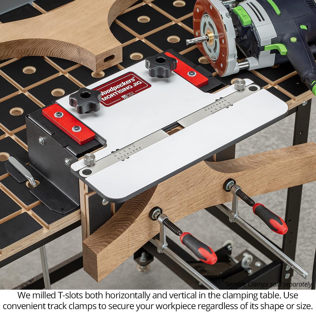 Woodpeckers Mortising Jig, Mortise + Tenon Jig, Easy to Cut Perfect Mortises With Your Plunge Router for Loose Tenon Joinery, Router Tool
