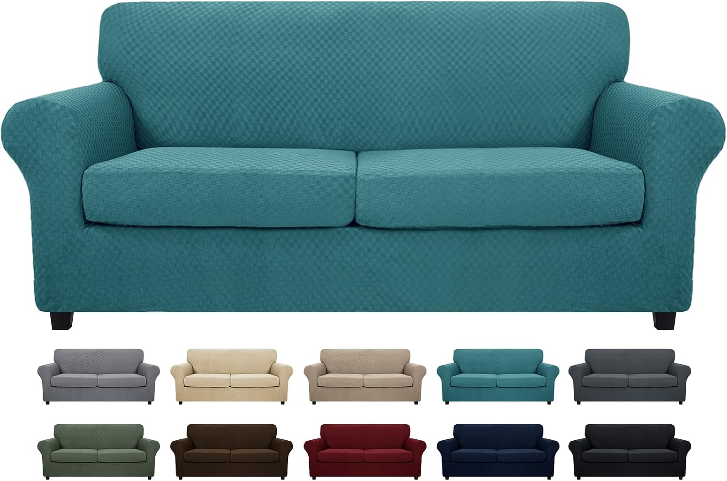 MAXIJIN Latest Recliner Slipcovers for Living Room 4 Pieces Stretch Jacquard Recliner Chair Cover Soft Fitted Recliner Protector with Elastic Bottom