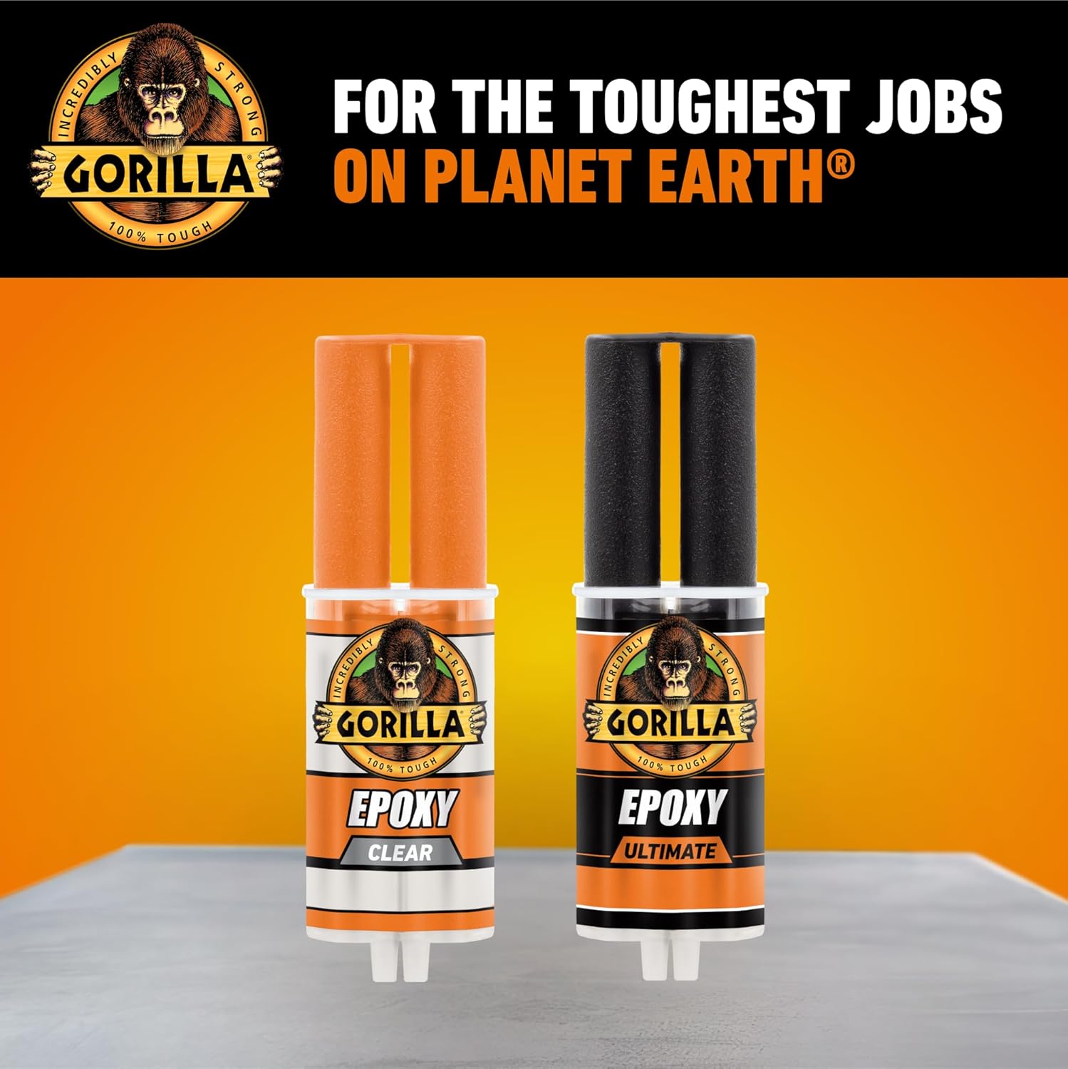 Gorilla 2 Part Epoxy, Incredibly Strong Bonding, 5 Minute Set, 0.85 oz | Water Resistant, Bonds Uneven or Vertical Surfaces, Easy-to-Use Syringe