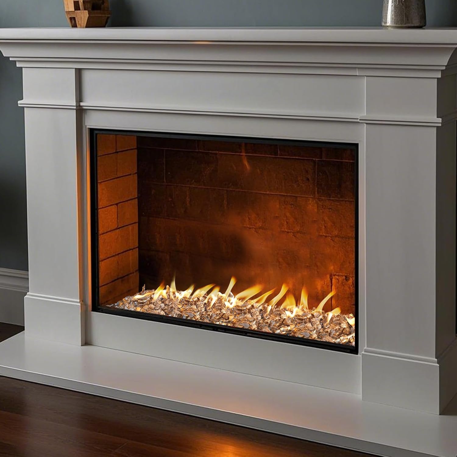 Skyflame 1/4" Pacific Blue Regular Fire Glass for Fire Pit Fireplace