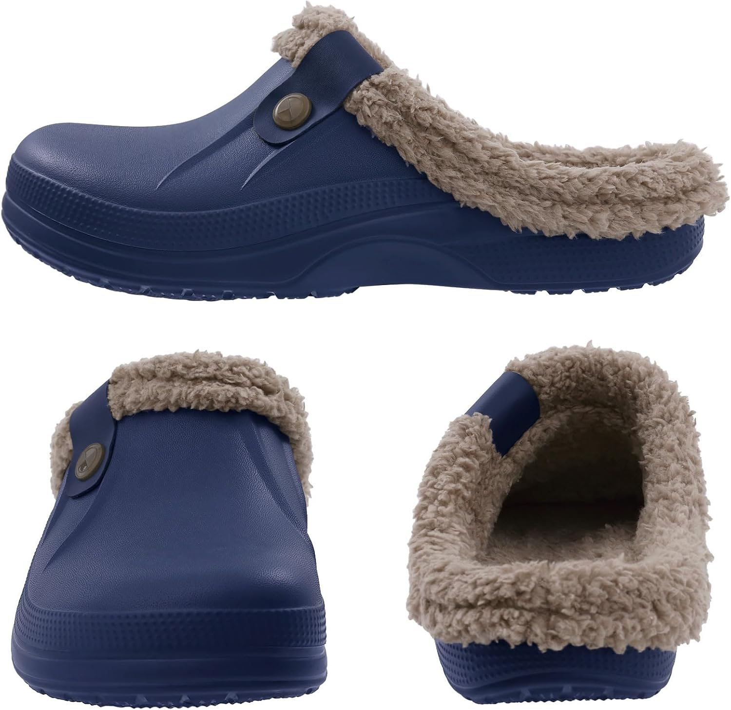 Beslip Fur Lined Clogs for Women & Men Fuzzy Slippers with Memory Foam