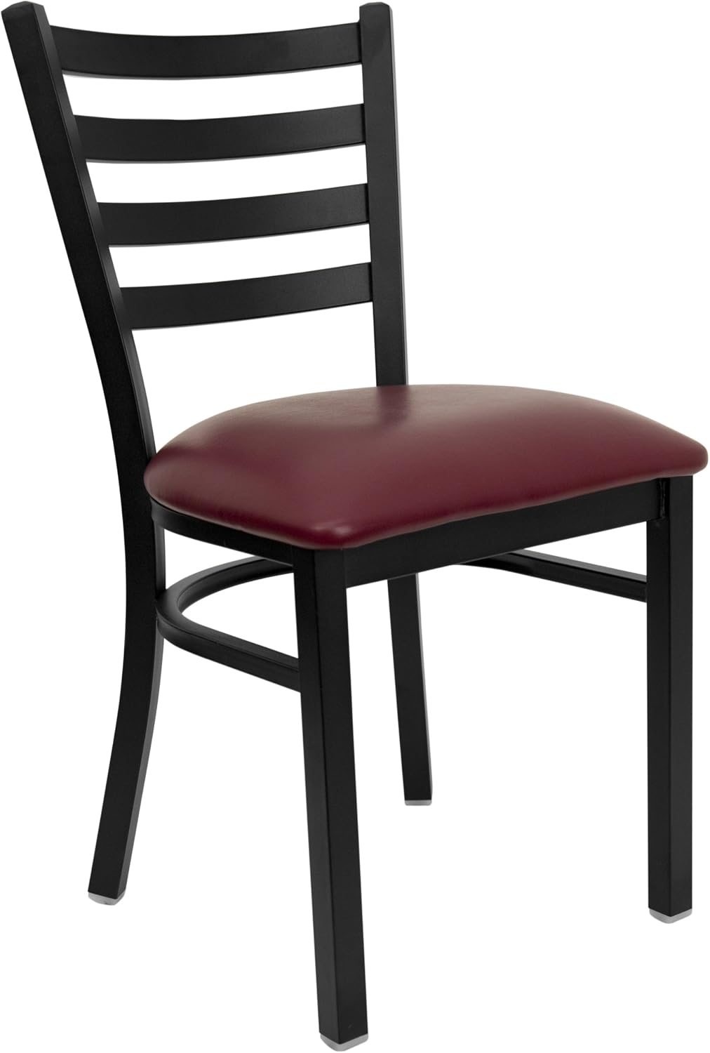 Flash Furniture Hercules Series Commercial Ladder Back Restaurant Chairs, Modern Lightweight Metal Dining Chairs with Padded Seats, Set of 2, Black