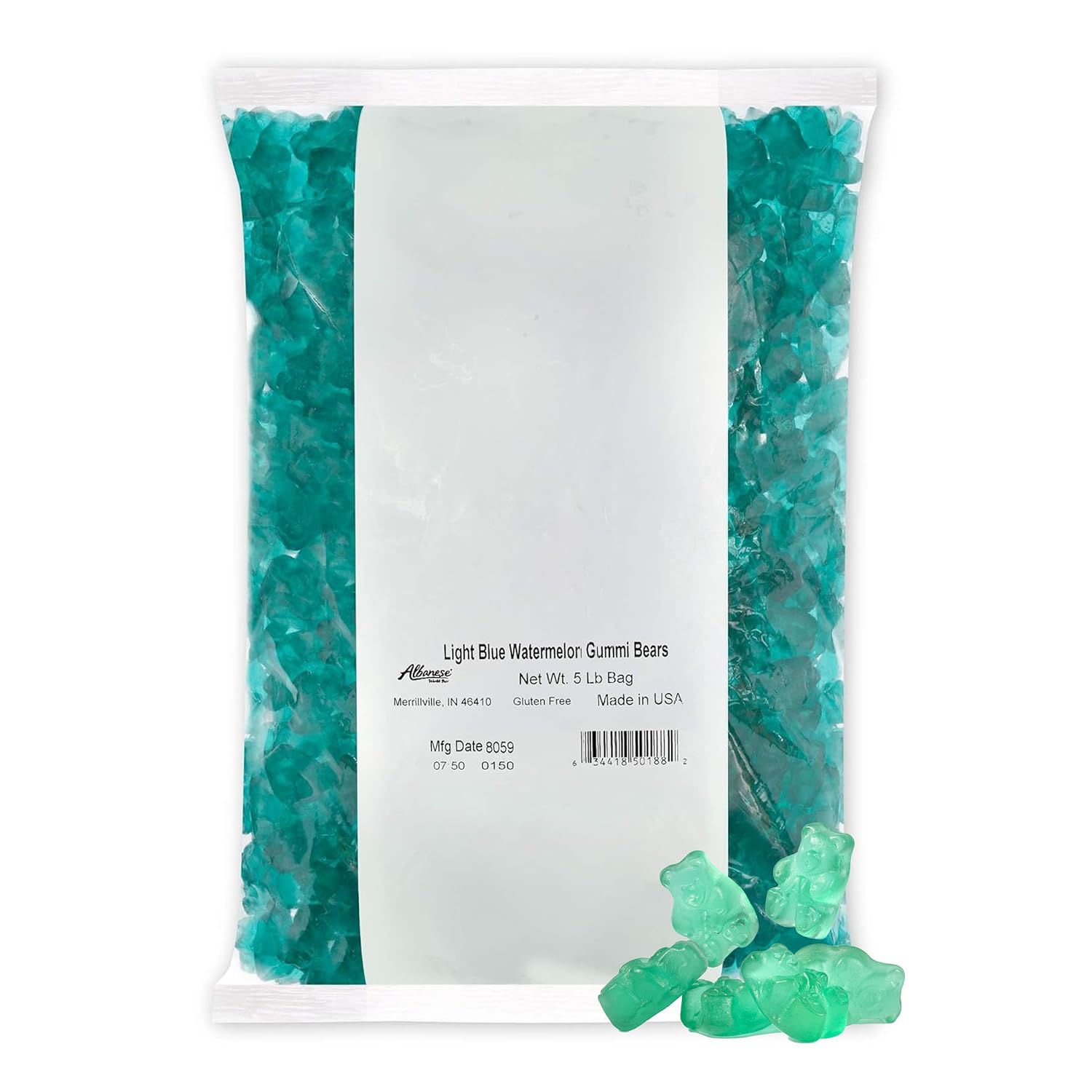 Albanese World's Best 12 Flavor Gummi Bears | 5lbs of Fruit Bulk Candy | Soft and Chewy Gummies, Gluten Free, Fat Free | Cherry, Blue Raspberry, Mango and More | Great Snack for Travel and Kids