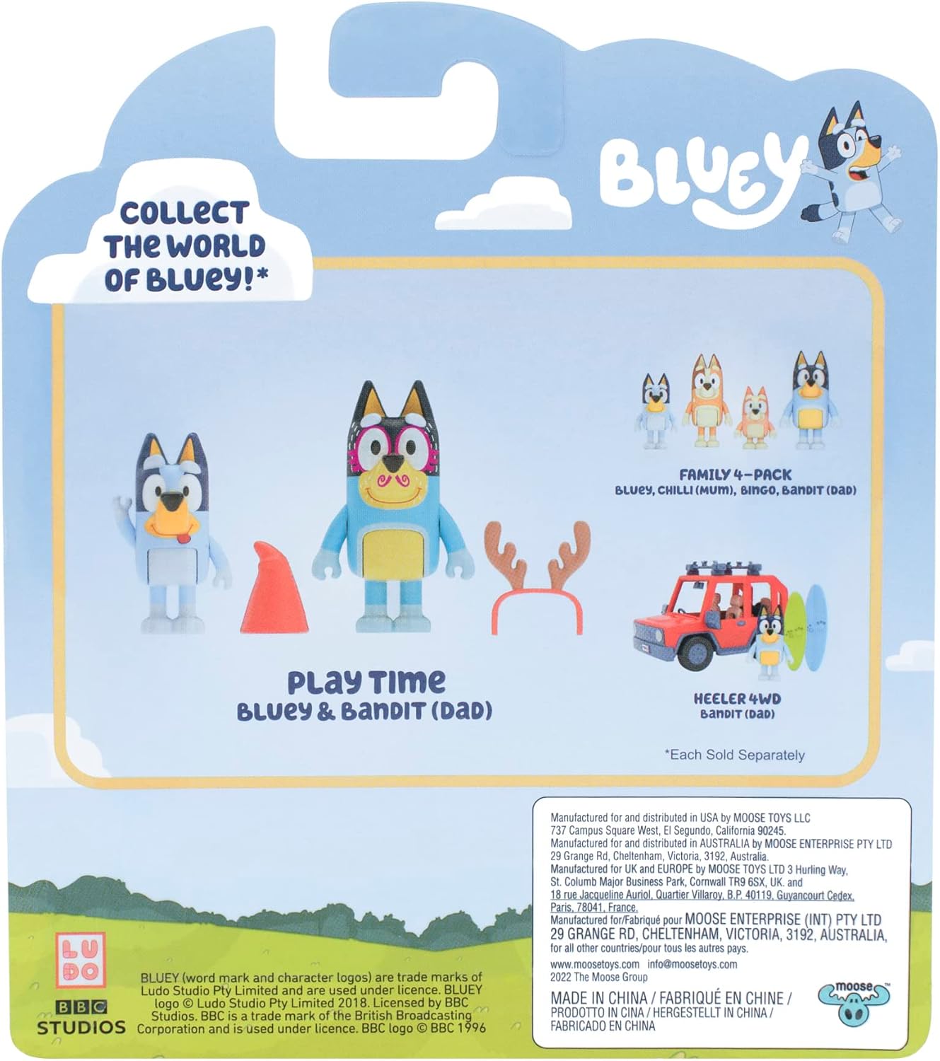 Bluey School Figurine Toys Pack of 4, Articulated Character Toys with Chloe, Rusty, and Calypso Figurines, Small Action Figures for Kids Ages 3+