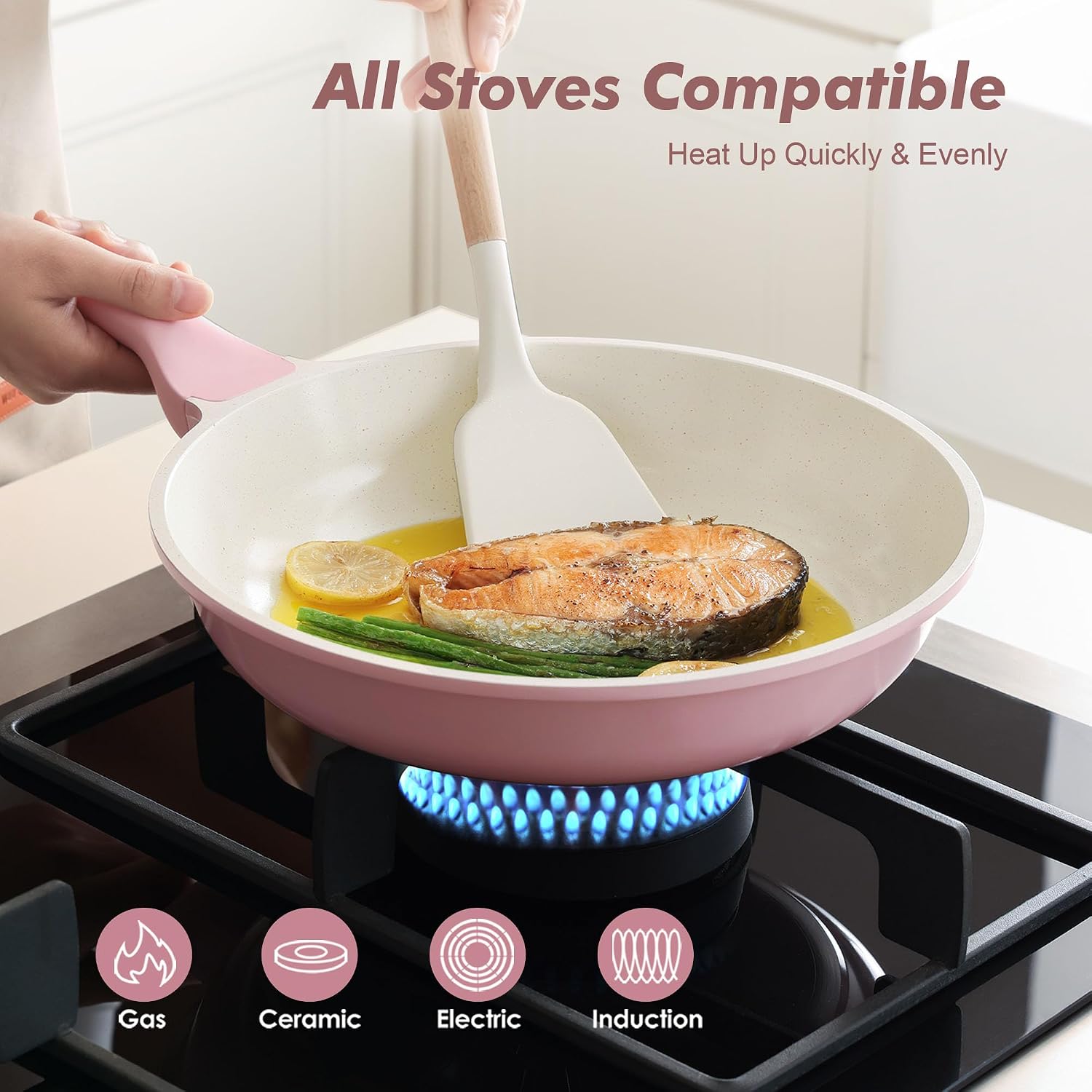 SENSARTE Nonstick Frying Pan Skillet, Swiss Granite Coating Omelette Pan, Healthy Stone Cookware Chef's Pan