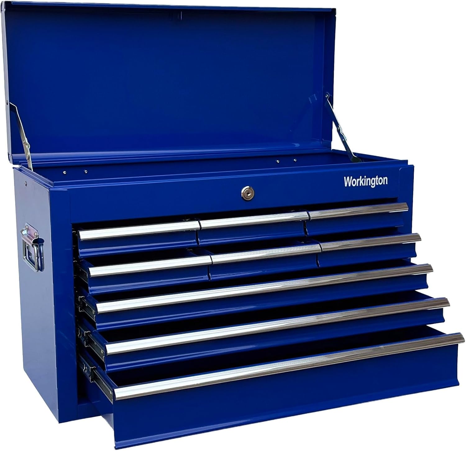 Workington Portable Metal Tool Chest with 9 Drawers, 24" 9-Drawer Tool Chest Cabinet with Ball Bearing Drawer Slides