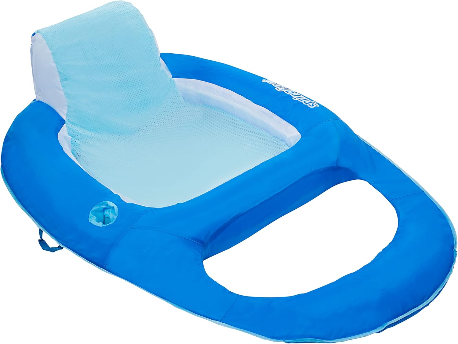 SwimWays Spring Float Recliner 6060700 Water Buoyant Summertime Relaxation Comfort Lounge Seat with Cup Holder for Pool Lake Beach Pond River Island