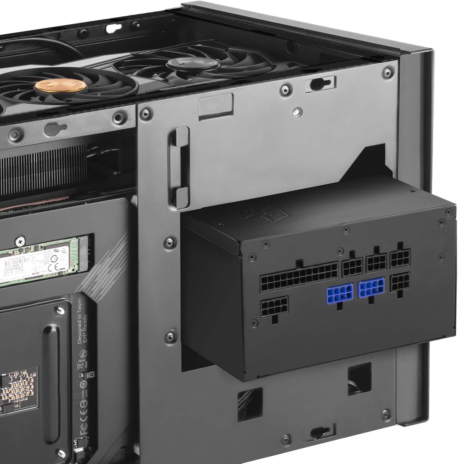 Silverstone Technology SUGO 14, SG14, Black, Mini-ITX Cube Chassis, Supports 3 Slot Full Length GPUs/ATX PSU / 240mm AIO, 4 Removable Panels