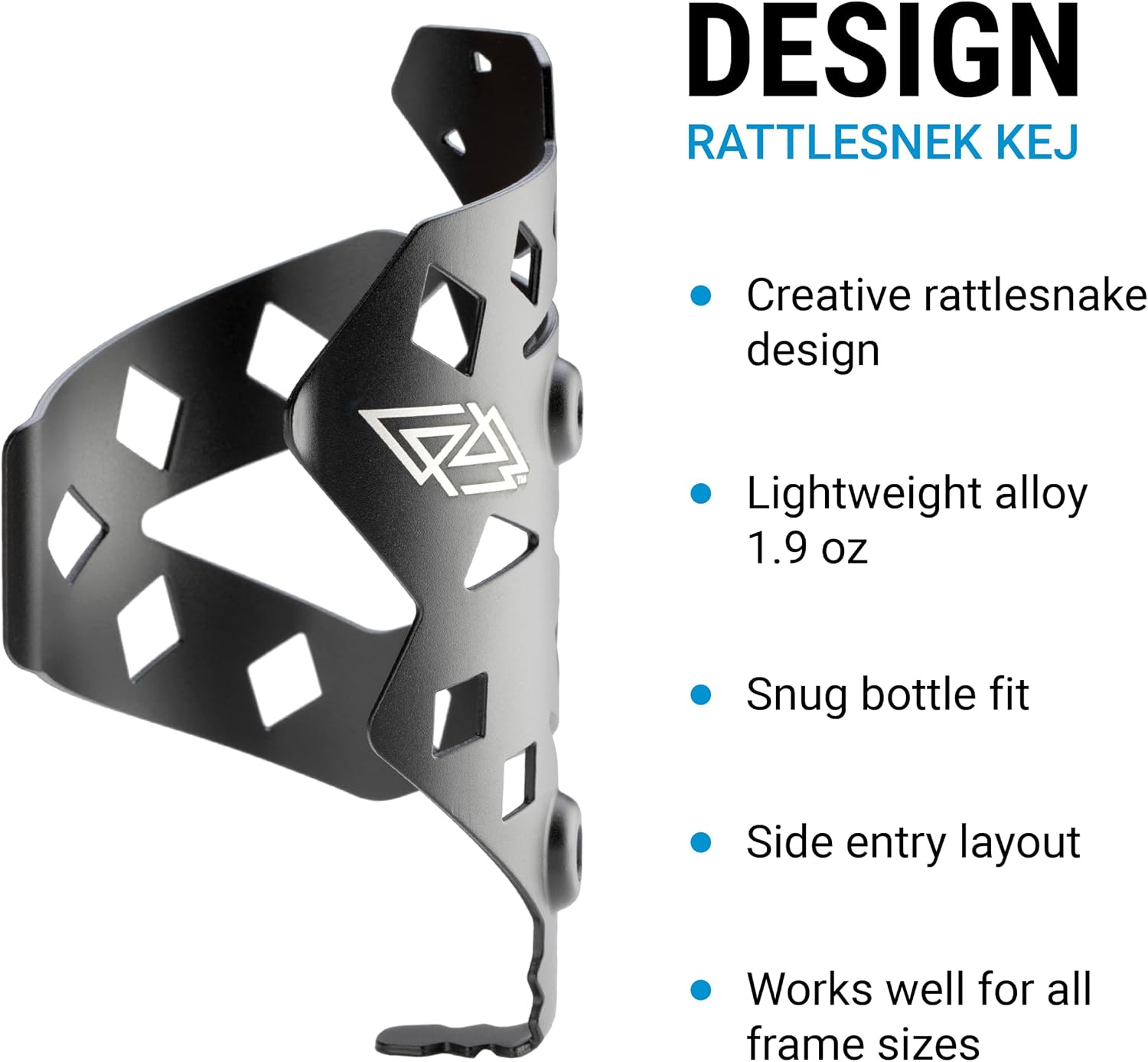 Portland Design Works Water Bottle Cage - Lightweight Water Bottle Holder for Bikes, Owl Cage, Black/Gold