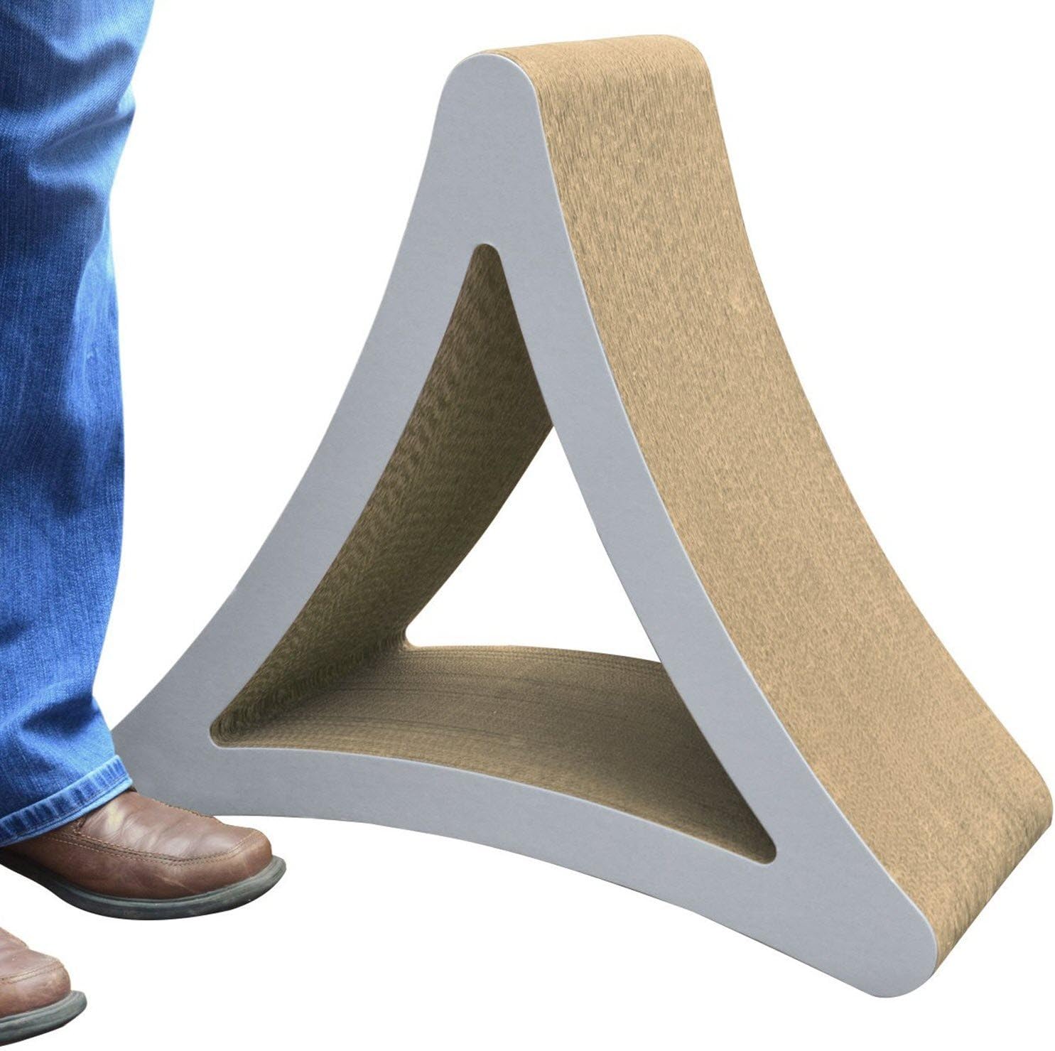 PetFusion 3-Sided Vertical Scratch Play & Perch Cat Scratching Post, 24" x 10.5" x 21.1", Multiple Angle Cat Scratching Pad, 6 Usable Sides