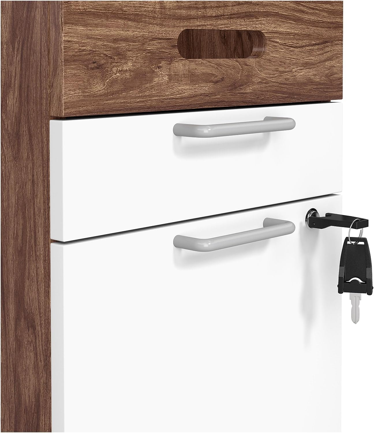 Union & Scale Staples Essentials 3-Drawer Vertical File Cabinet, Letter & Legal Size Documents, Lockable & Mobile, 21.3" D x 15.6" W x 24.3" H, Natural