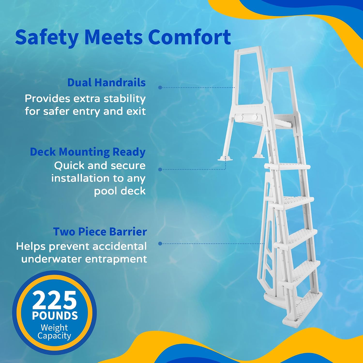 Blue Wave NE1175 Heavy Duty In-Pool Ladder - White