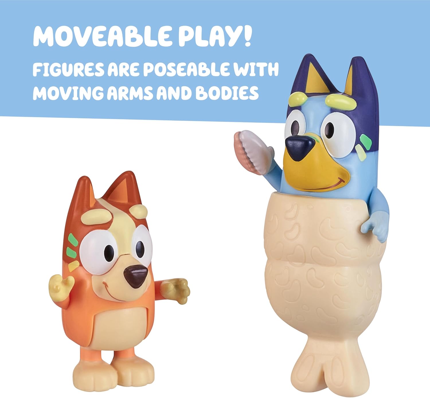 Bluey School Figurine Toys Pack of 4, Articulated Character Toys with Chloe, Rusty, and Calypso Figurines, Small Action Figures for Kids Ages 3+
