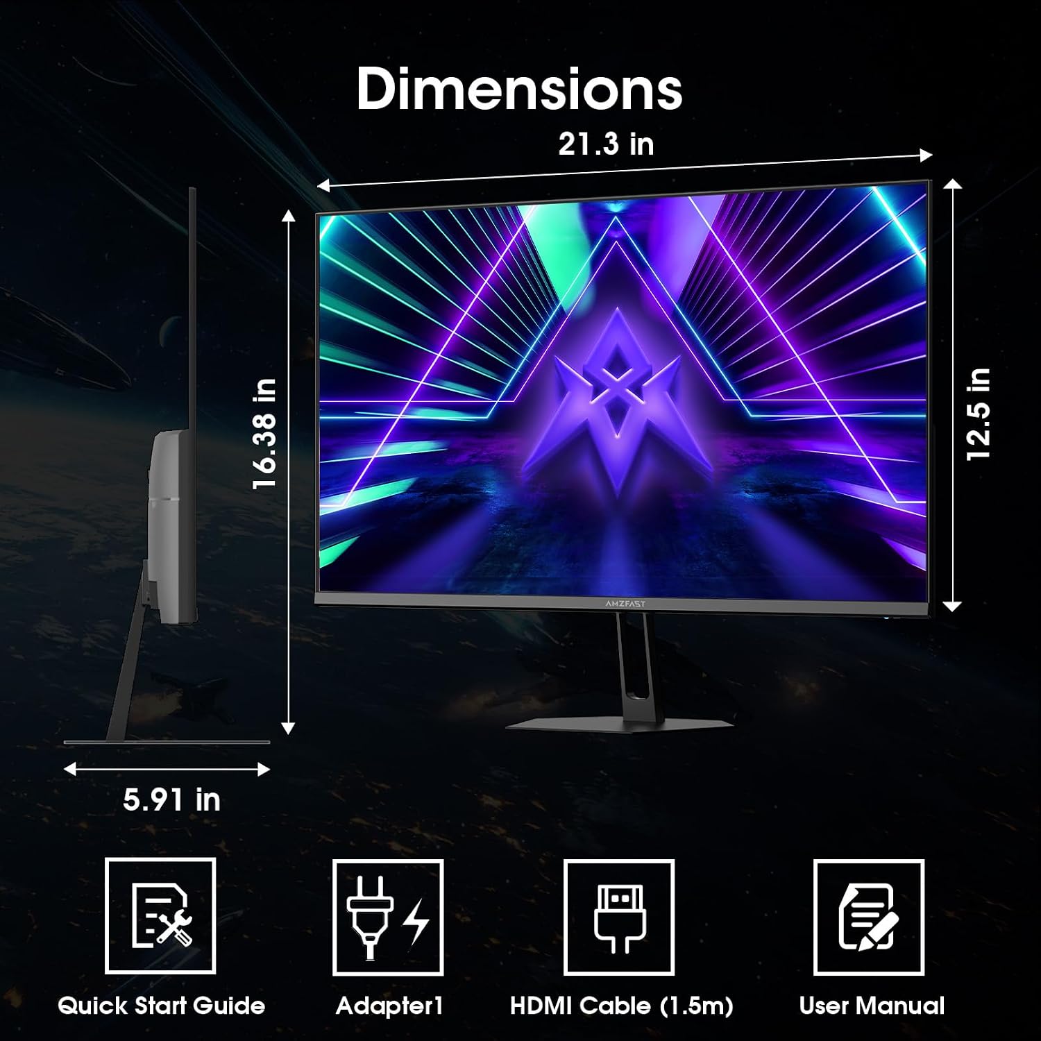 Amzfast 34 Inch Curved Monitor 240Hz UWQHD (3440x1440) Gaming Monitor, 1ms G-SYNC Compatible, 1500R, PIP/PBP, HDR400, 96% DCI-P3, Tilt/Swivel/Height Adjustable, TÜV Rheinland, HDMI 2.1, AMZG34C8 Pro