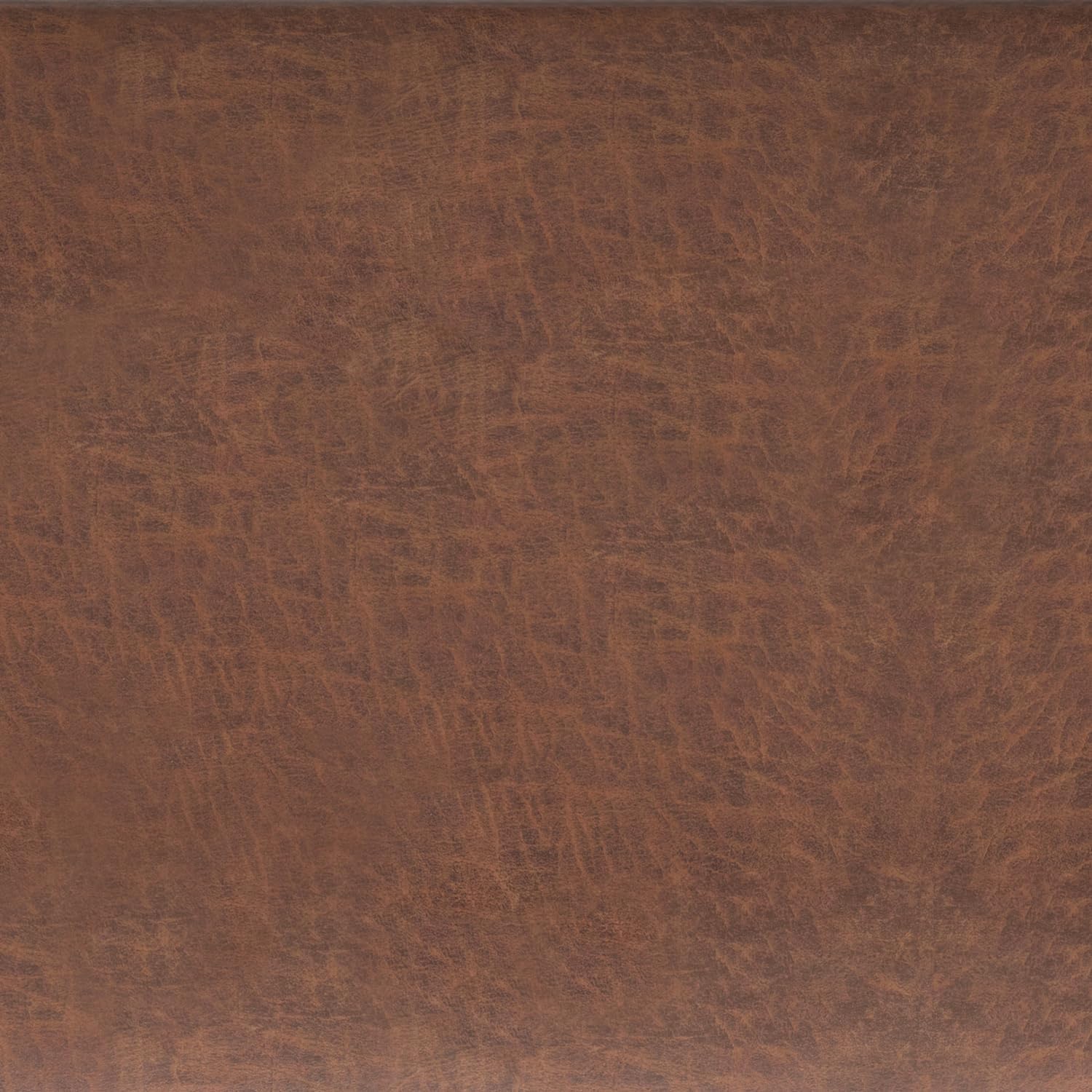 SIMPLIHOME Avalon 54" Wide Vegan Leather Storage Ottoman in Tanners Brown