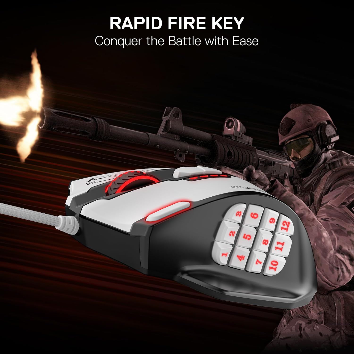 Redragon M908 Wired MMO RGB Gaming Mouse 12400 DPI Remapping Keys | Stable Lag-Free Connection, Redefine Keybinding Macro, Vibing Backlight, Ergonomic Grip Body Comfort