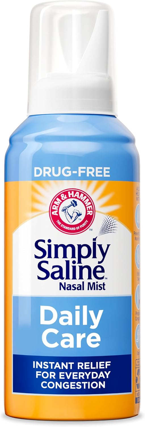 Arm and Hammer, Simply Saline Nasal Care Daily Mist - Instant Relief for Every Day Congestion - One, 4.5 Ounce