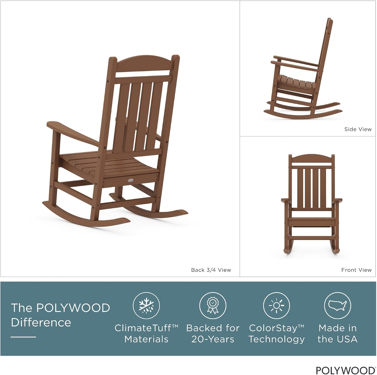 POLYWOOD Presidential Rocking Chair in White