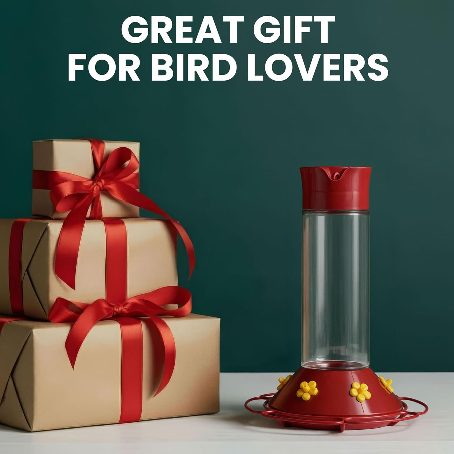 Perky-Pet 209B-1SR Glass Hummingbird Feeders for Outdoors Hanging - 30 fl oz Nectar Capacity - Ant & Bee Guarded Red Bird Feeder