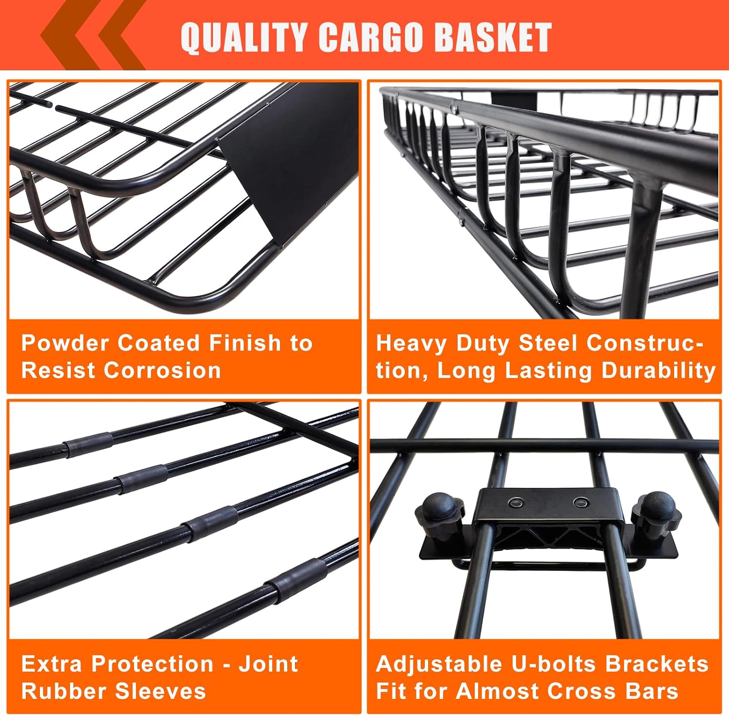 Roof Rack Rooftop Cargo Carrier Basket 65"*39"*6"+Waterproof Bag 20 Cu.Ft. | Roof Basket include Cargo Net with Hooks,Ratchet Straps,Combination Lock|200 Lbs Capacity,Universal Rooftop Large Roof Rack