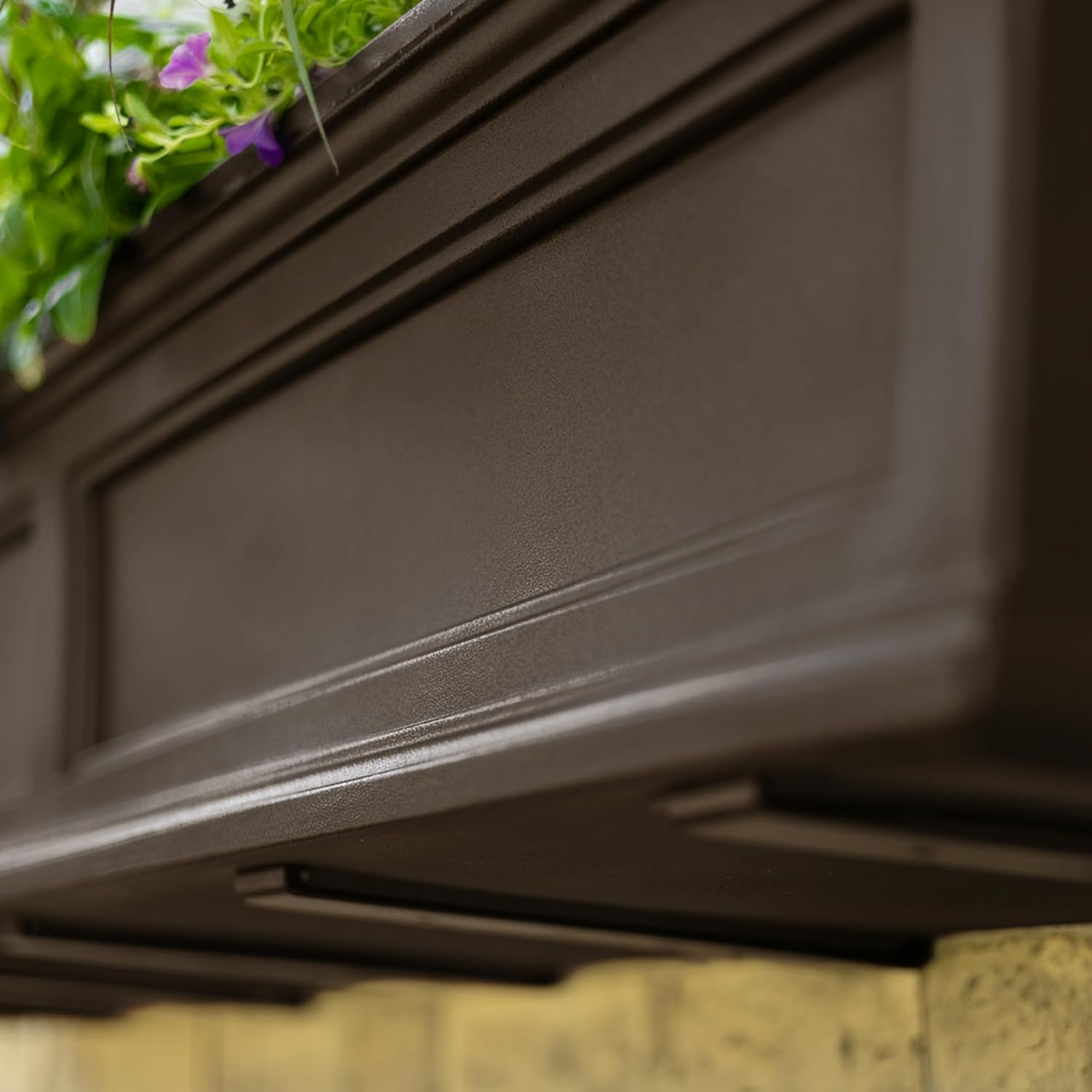 Mayne Fairfield 48in Self-Watering Rectangular Window Box Planter, Black | Self-watering, All season, Fade resistant, Mounting brackets included, Built-in overflow, 15-year warranty