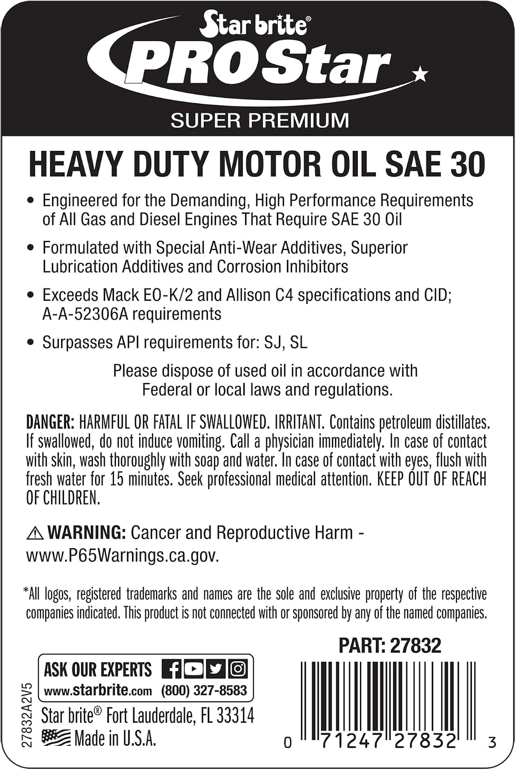 STAR BRITE Pro Star Super Premium Heavy Duty Motor Oil 15W-40