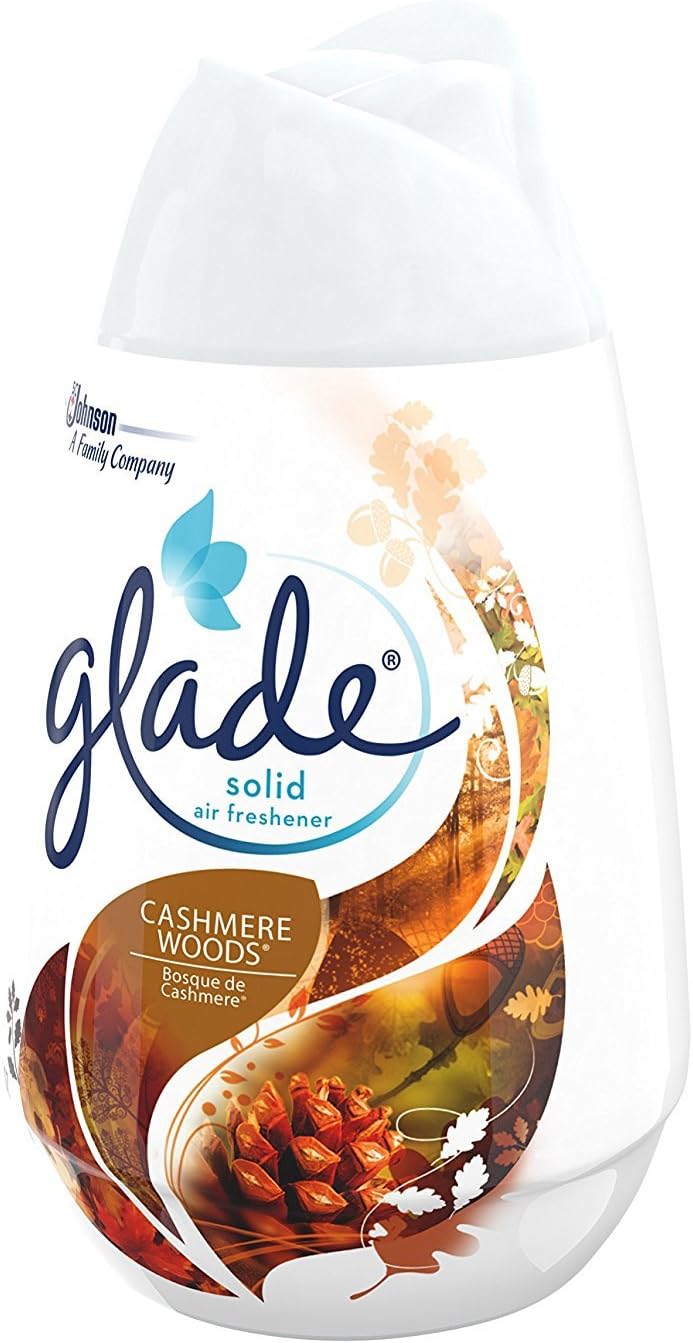 Glade Solid Air Freshener, Deodorizer for Home and Bathroom, Cashmere Woods, 6 Oz