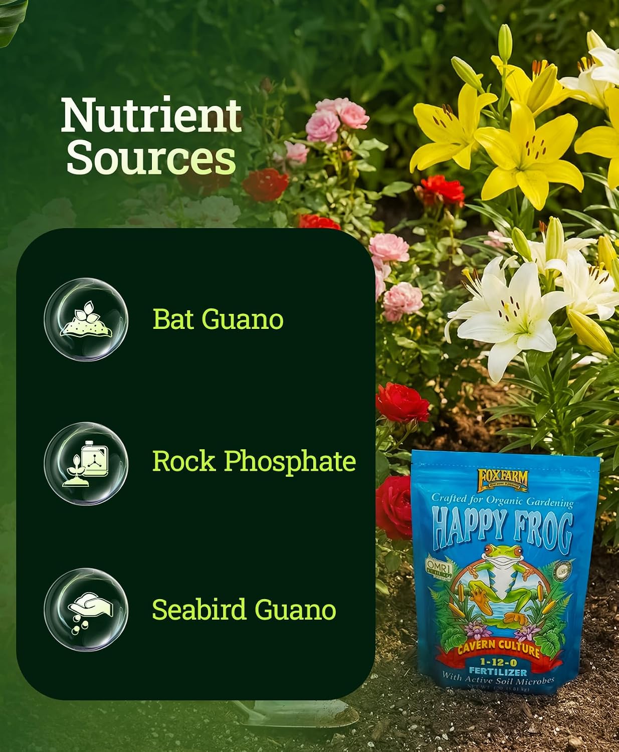 FoxFarm Happy Frog Cavern Culture Bat Guano Fertilizer - 1-12-0 Blend of Rock Phosphate