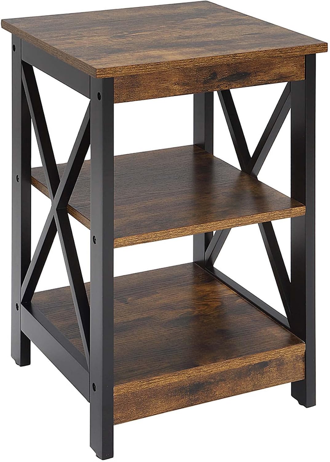 Convenience Concepts Oxford End Table 15.75" - Modern Living Room Table with Storage Shelves, Transitional Nightstand Side Table for Home Decor and Display, Espresso