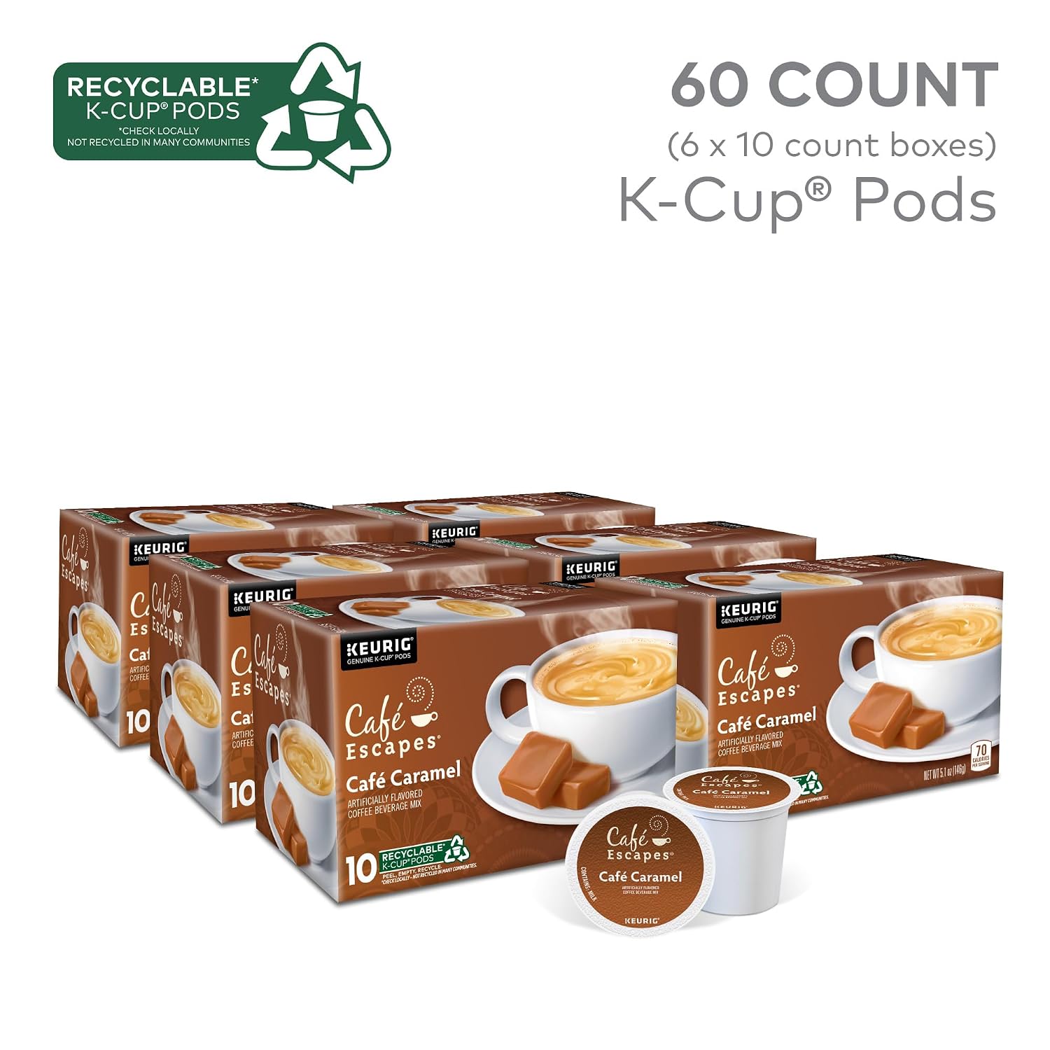 Cafe Escapes Milk Chocolate Hot Cocoa Keurig Single-Serve K-Cup Pods, 96 Count