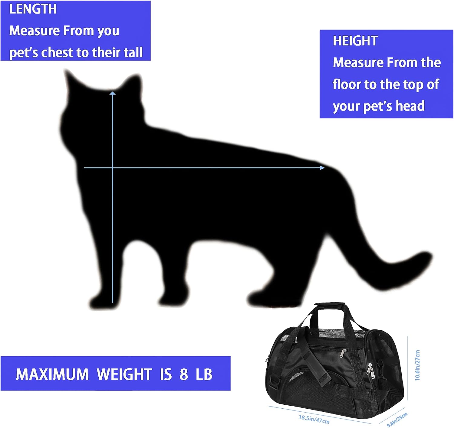 MuchL Cat Carrier for Cats Soft-Sided Travel Pat Carrier for Cat with Wooden Padding Board Airline Approved Lightweight Comfortable Cat Bag for