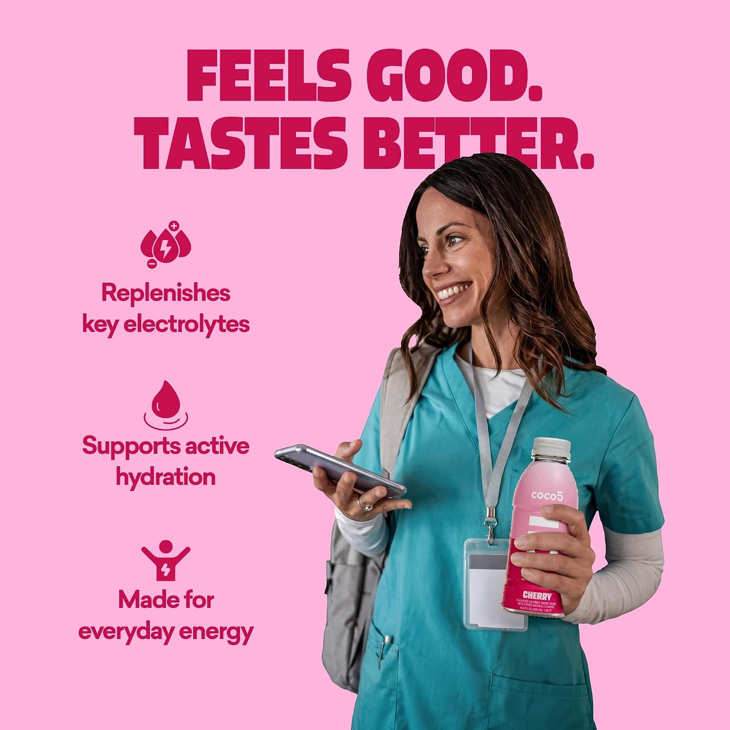 Coco5 Original Coconut Water Natural Electrolyte Sports Drink, 12 Pack | Active hydration. Low sugar, nothing artificial. Potassium, sodium, magnesium, calcium, chloride. 8 real ingredients.
