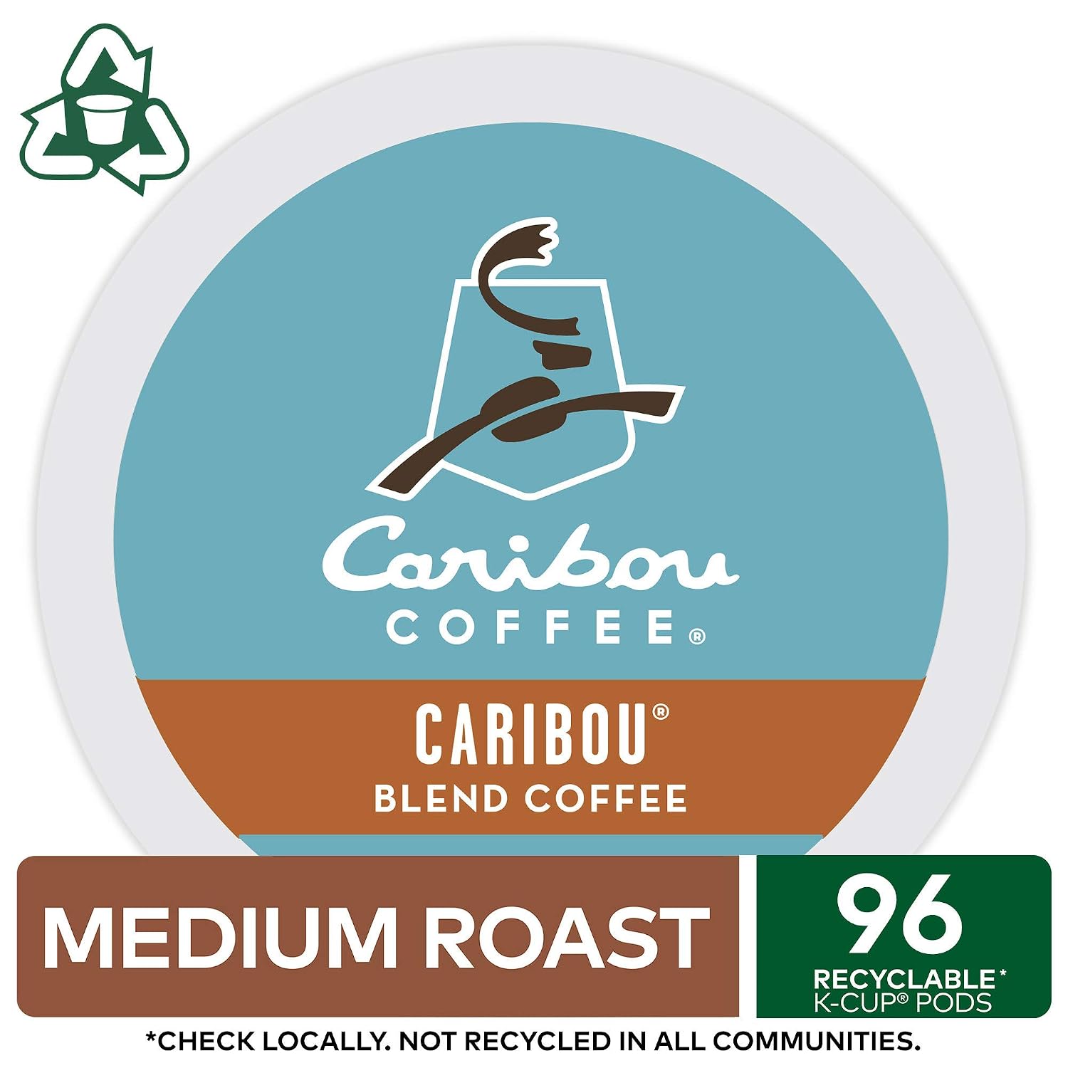 Caribou Coffee Caribou Blend, Single-Serve Keurig K-Cup Pods, Medium Roast Coffee, 24 Count (Pack of 4) | 4 Pack, Medium Roast Coffee