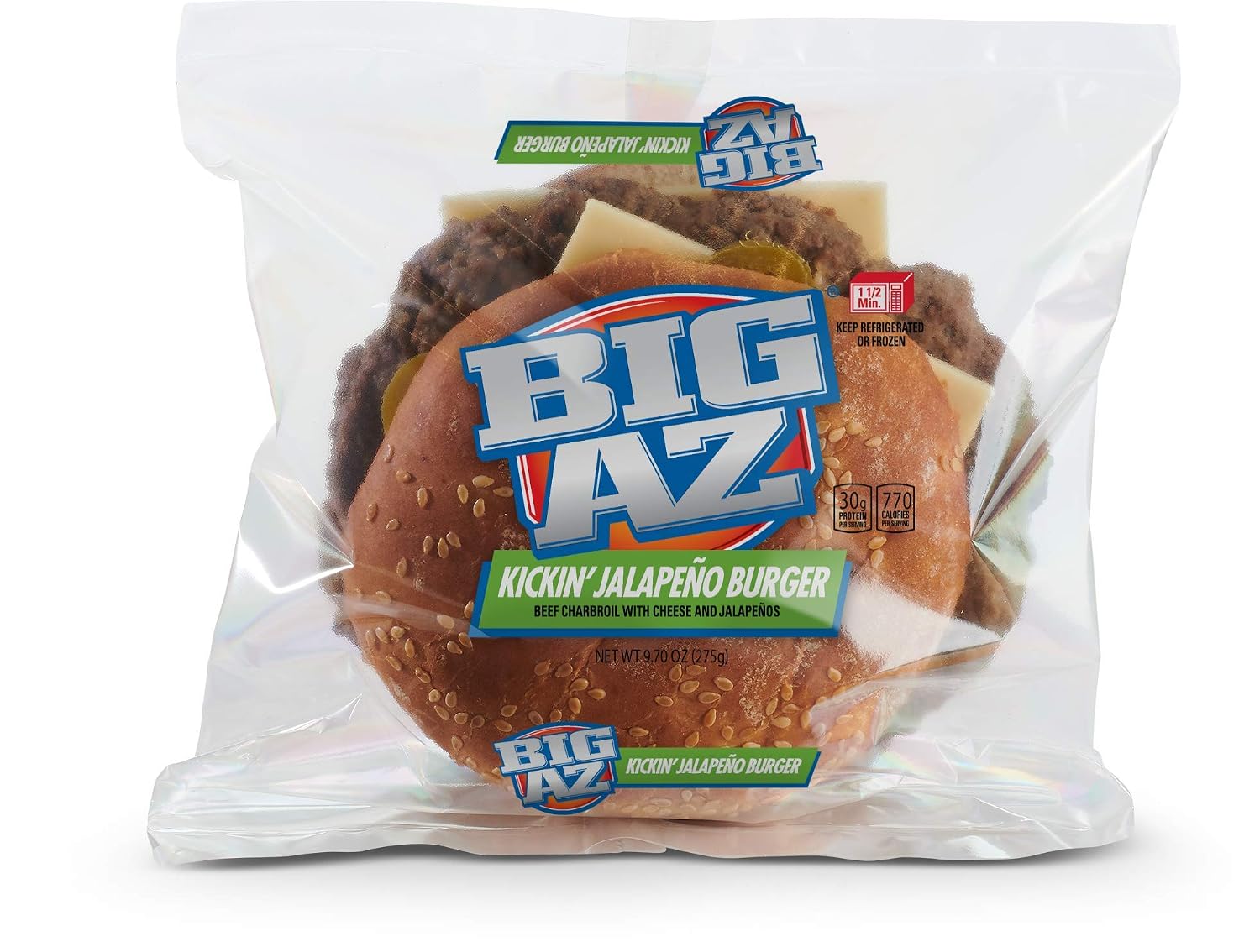 Big Az Kickin Jalapeno Cheeseburger, 9.7 Ounce -- 10 per case.