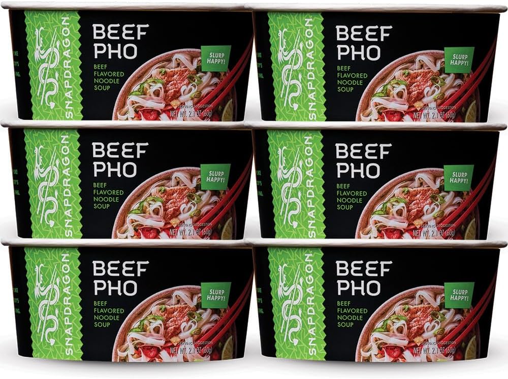 Snapdragon Pho Soup Bowl, Beef Pho, 2.1 oz (Pack of 6)