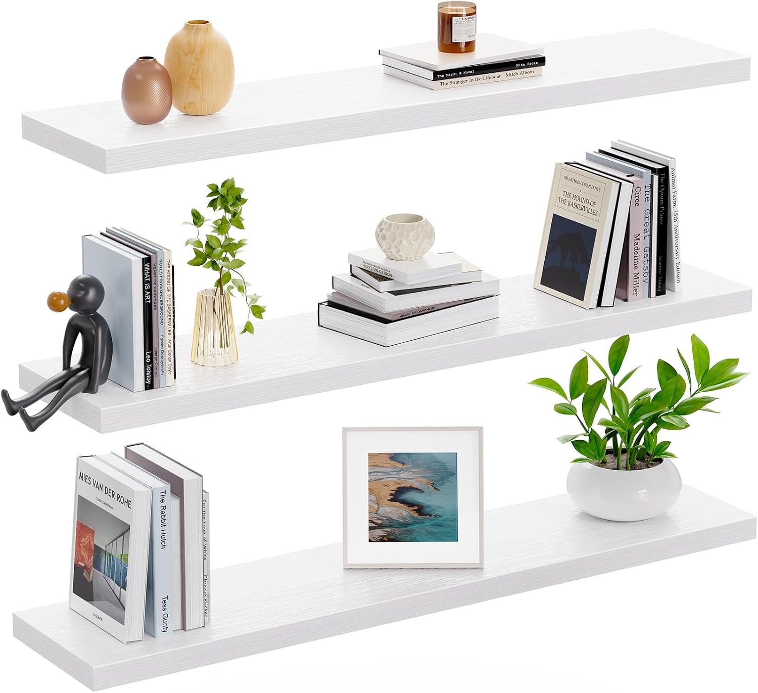 AMADA HOMEFURNISHING Floating Shelves, Wall Shelves for Bathroom/Living Room/Bedroom/Kitchen Decor