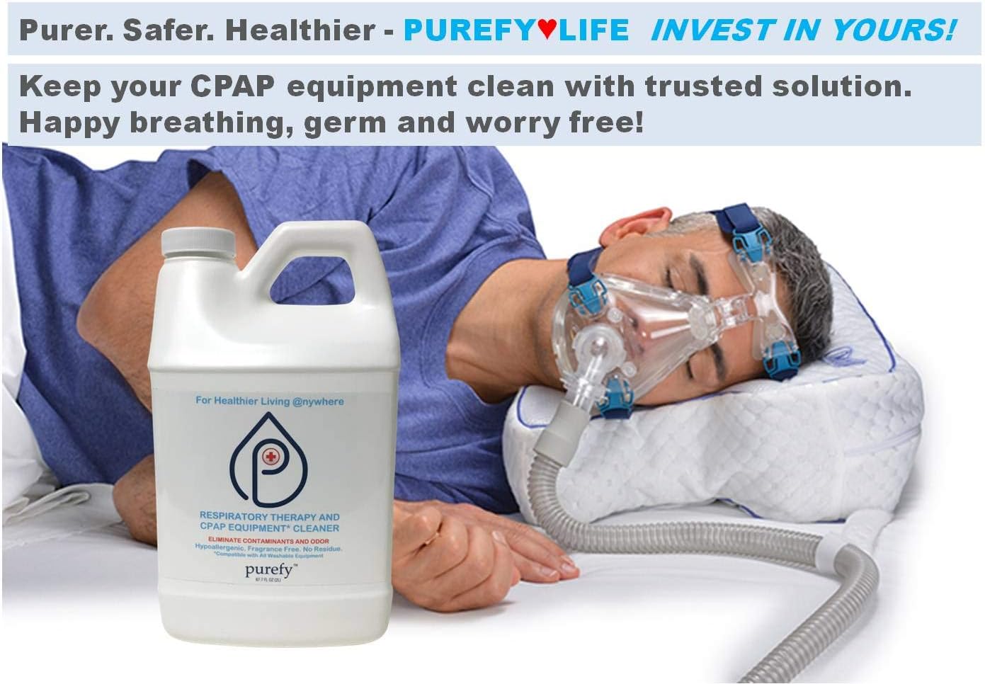 PUREFY CPAP Equipment Cleaner and Pre-wash (16oz Concentrate