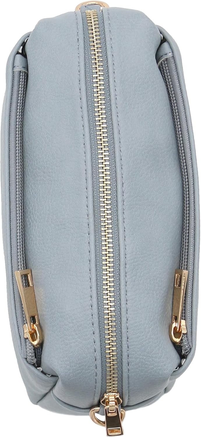 Triple Zip Small Crossbody Bag