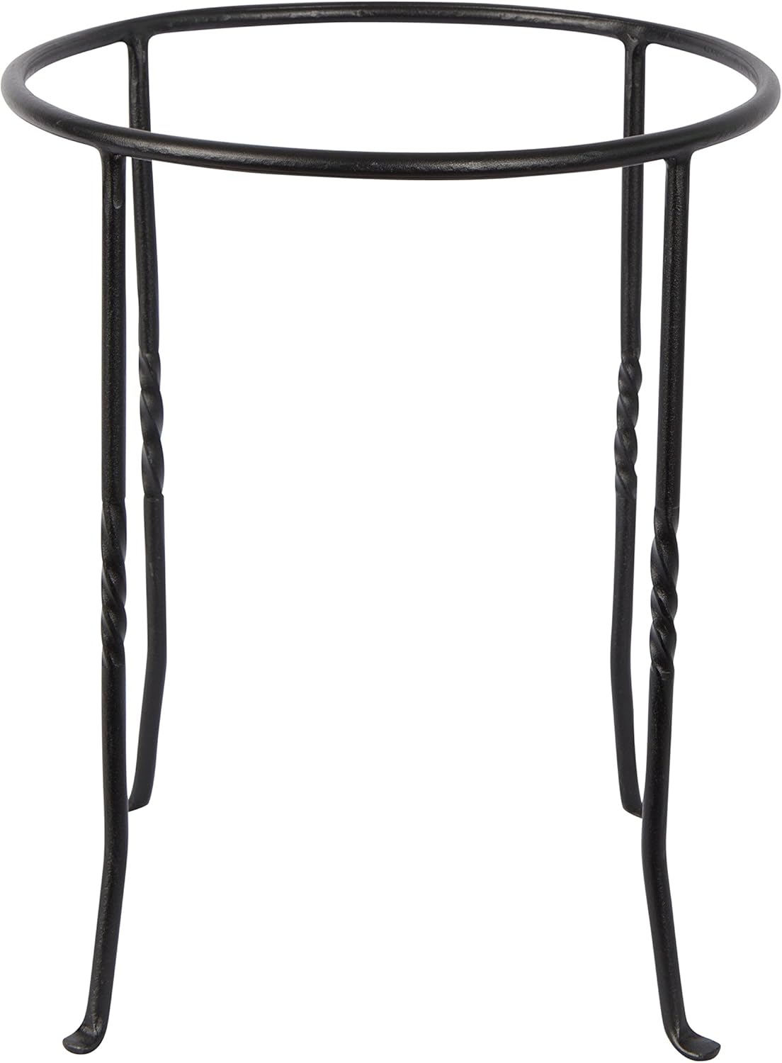 Achla Designs FB-14 Ring Wrought Iron Metal Plant birdbath Bowl Stand Flowerpot Holder, Black