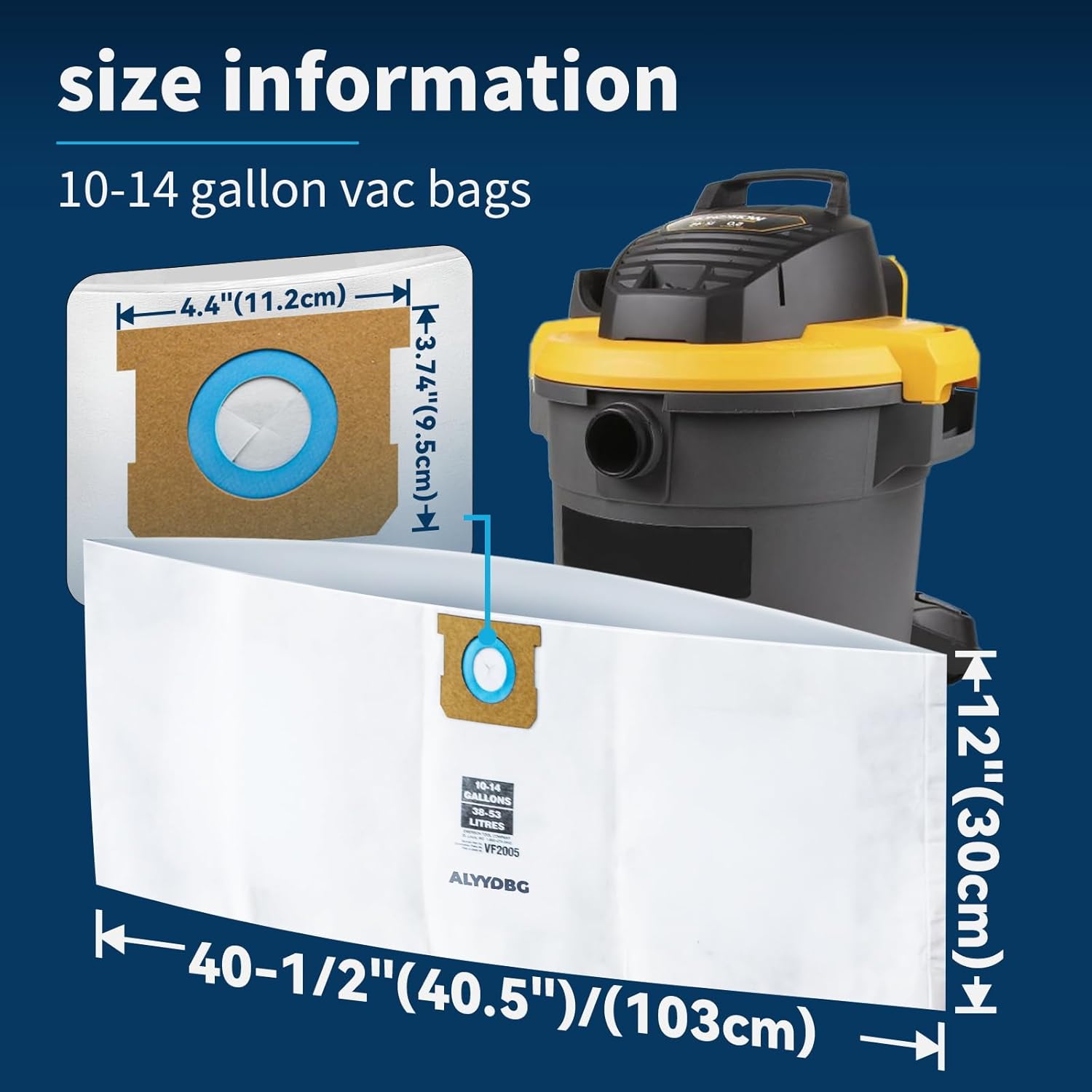 5 PCS Shop Vac Bags 5-8 Gallon Type E/H 90661 90671 Vac Bags by ALYYDBG