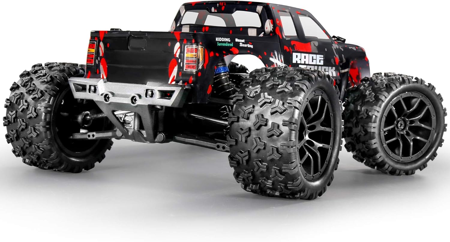 HAIBOXING 1/18 4WD RC Truck 36KM/H Waterproof 2 Batteries 2.4G Remote Car | All-Terrain RC Truck, Independent Suspension, Splash-Proof Electronics