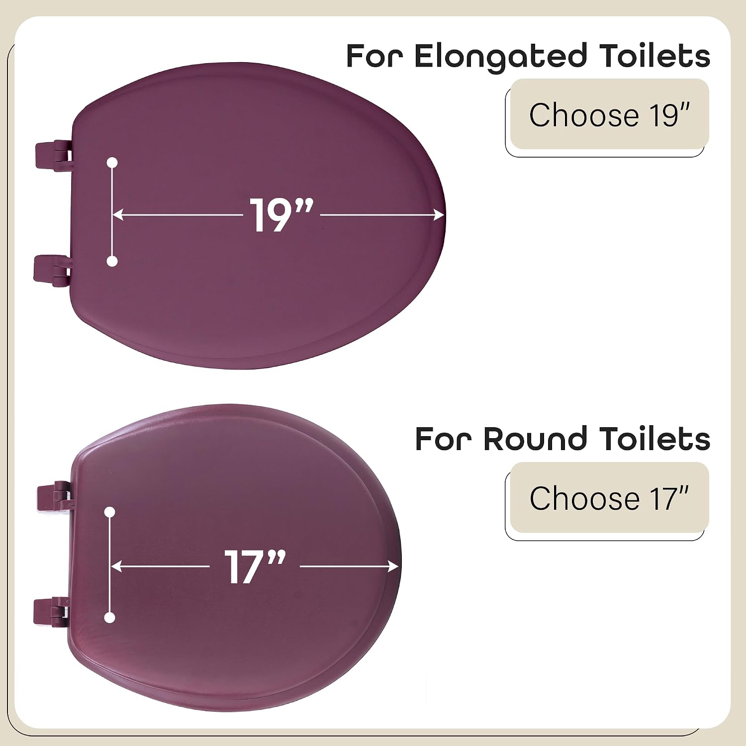 Soft Elongated Vinyl Toilet Seat, Black - 19 Inch Soft Vinyl Cover with Comfort Foam Cushioning - Fits All Elongated Size Fixtures - Easy to Install Fantasia by Achim Home Decor